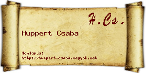 Huppert Csaba névjegykártya